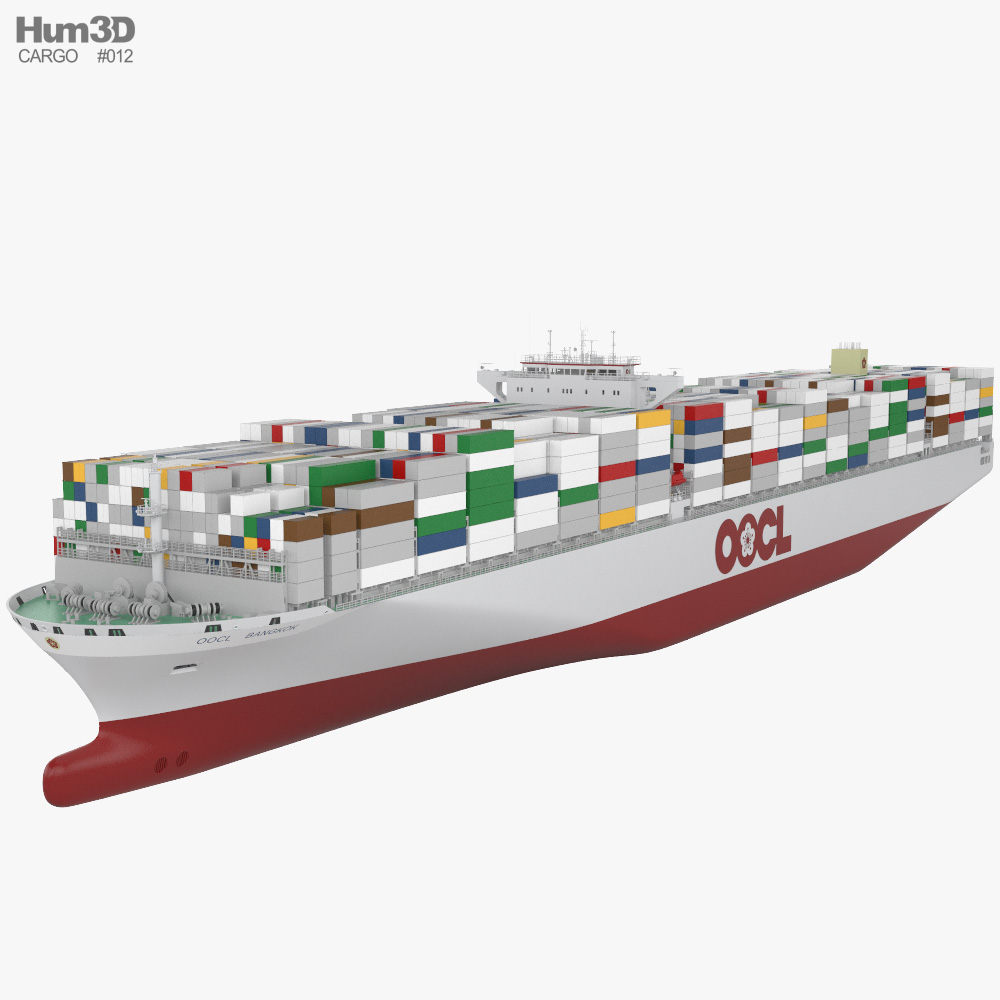 Navio porta-contêineres OOCL M-classe Modelo 3d