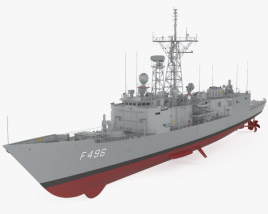 3D model of Oliver Hazard Perry-class frigate