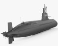 おやしお型潜水艦 3Dモデル