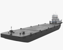 Pusher Boat with Barge 3D-Modell