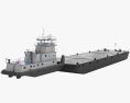 Pusher Boat with Barge Modello 3D
