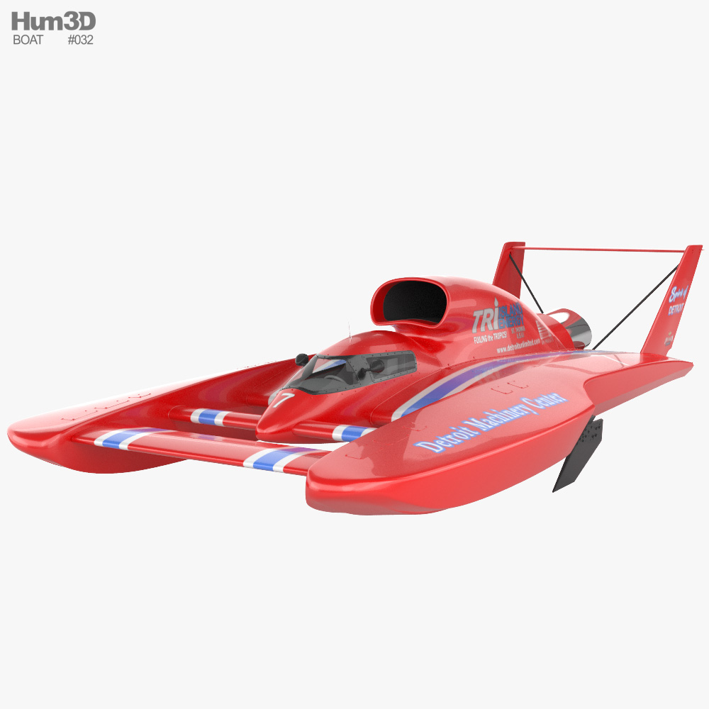 Spirit of Detroit hydroplane Modelo 3D
