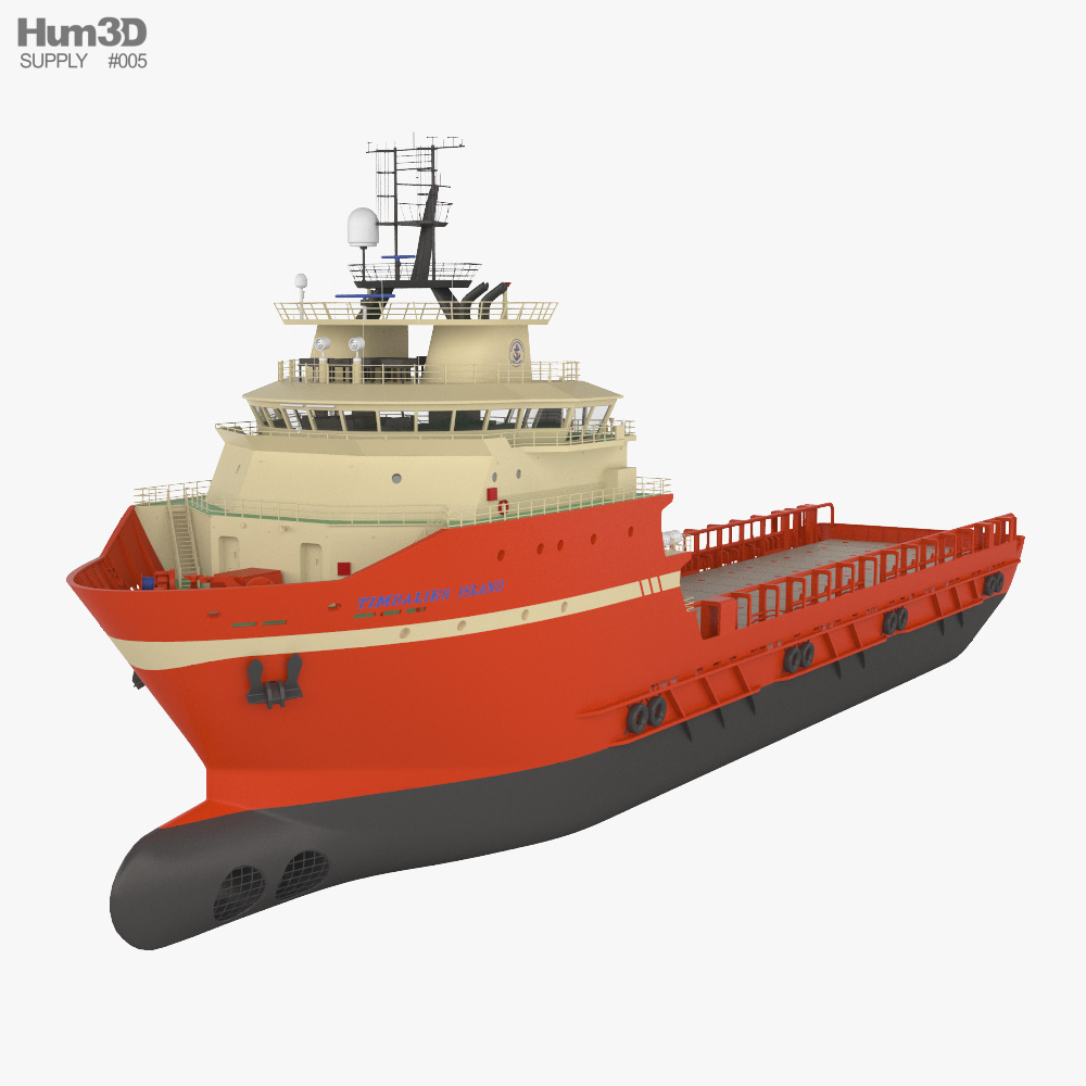 TIMBALIER ISLAND Offshore Supply Ship 3D model