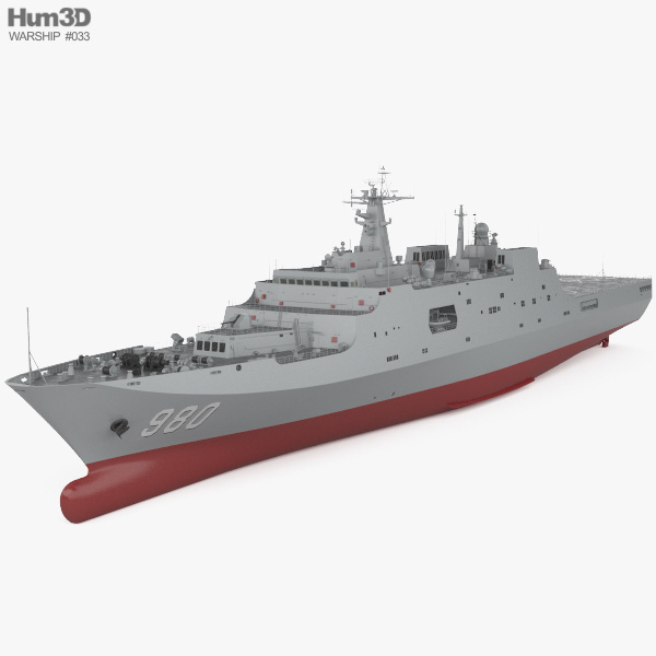 Type 071 amphibious transport dock 3D model