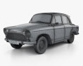 Simca Aronde P60 Elysee 1958 3D-Modell wire render