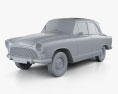 Simca Aronde P60 Elysee 1958 3D模型 clay render