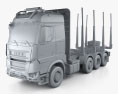 Sisu Polar Timber Truck 2017 3D 모델  clay render