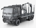 Sisu Polar Logging Truck 2015 3D 모델  wire render