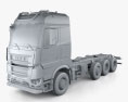 Sisu Polar 섀시 트럭 4축 2017 3D 모델  clay render