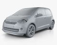 Skoda Citigo 5 puertas con interior 2015 Modelo 3D clay render