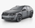 Skoda Octavia Combi 2016 3d model wire render