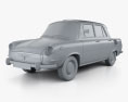 Skoda 1000 MB 1964 3D-Modell clay render