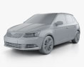 Skoda Fabia hatchback 2018 3d model clay render