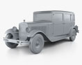 Skoda 645 加长轿车 1930 3D模型 clay render