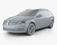 Skoda Octavia Combi 2020 3D-Modell clay render