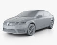 Skoda Octavia RS liftback 2020 3d model clay render