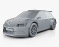 Skoda Fabia R5 2016 3D-Modell clay render