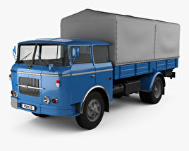 Skoda 706 RT Flatbed Truck 1957 3D model
