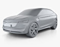 Skoda Vision E con interior 2017 Modelo 3D clay render