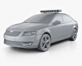 Skoda Octavia Griechenland Polizei liftback 2018 3D-Modell clay render