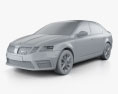 Skoda Octavia RS liftback mit Innenraum 2020 3D-Modell clay render