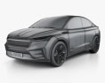 Skoda Vision iV 2020 3Dモデル wire render