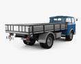 Skoda Liaz 706 RT フラットベッドトラック 1957 3Dモデル 後ろ姿