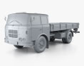 Skoda Liaz 706 RT Camión de Plataforma 1957 Modelo 3D clay render