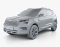 Skoda Vision IN 2022 3D-Modell clay render