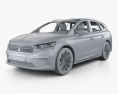 Skoda Enyaq iV Founders Edition с детальным интерьером 2024 3D модель clay render