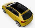 Skoda Fabia hatchback 2024 3d model top view