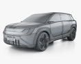 Skoda Vision 7S 2024 3Dモデル wire render