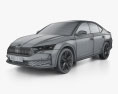 Skoda Octavia liftback Sportline 2024 3Dモデル wire render