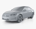 Skoda Octavia liftback Sportline 2024 3D-Modell clay render