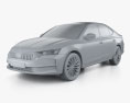 Skoda Octavia liftback 2024 3D模型 clay render