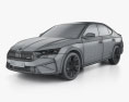 Skoda Octavia liftback RS 2024 3D模型 wire render