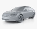 Skoda Octavia liftback RS 2024 3d model clay render