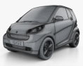 Smart Fortwo 2012 3D模型 wire render
