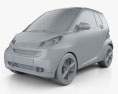 Smart Fortwo 2012 3D-Modell clay render