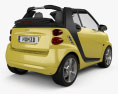 Smart Fortwo 2013 convertible Open Top 3d model back view