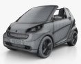 Smart Fortwo 2013 convertible Open Top 3d model wire render