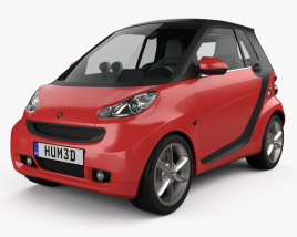 3D model of Smart Fortwo 2013 convertible Hard Top