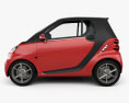 Smart Fortwo 2013 Cabriolet Hard Top 3D-Modell Seitenansicht
