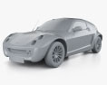 Smart Roadster Coupe 2008 3d model clay render