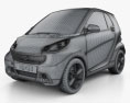 Smart Fortwo 쿠페 2015 3D 모델  wire render