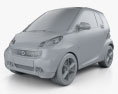 Smart Fortwo 쿠페 2015 3D 모델  clay render