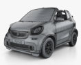 Smart Fortwo Cabrio 2017 3D-Modell wire render