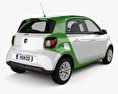 Smart ForFour Electric Drive 2020 3D 모델  back view