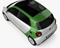 Smart ForFour Electric Drive 2020 3D模型 顶视图