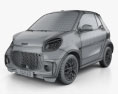 Smart ForTwo EQ Prime cabriolet 2023 3D-Modell wire render